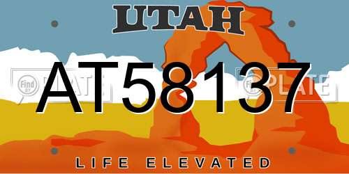 AT58137 Utah License Plate
