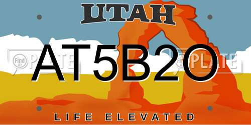 AT5B2O Utah License Plate