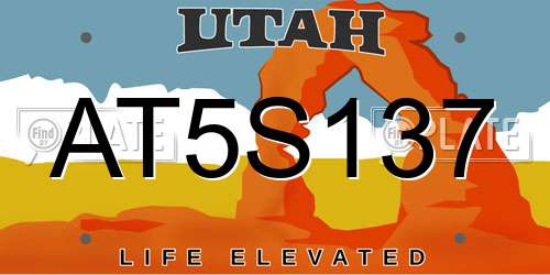 AT5S137 Utah License Plate