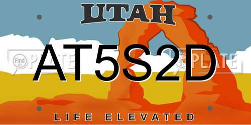 AT5S2D Utah License Plate