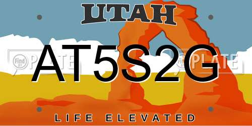 AT5S2G Utah License Plate