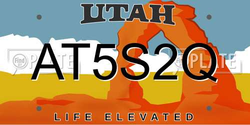AT5S2Q Utah License Plate