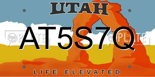 AT5S7Q Utah License Plate