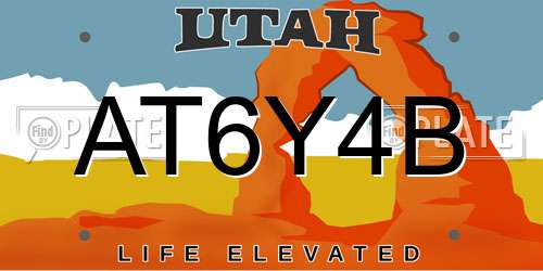 AT6Y4B Utah License Plate
