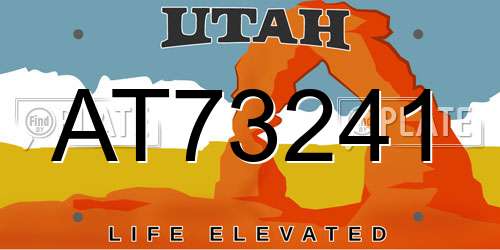 AT73241 Utah License Plate