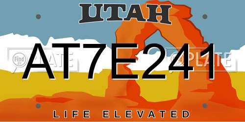 AT7E241 Utah License Plate