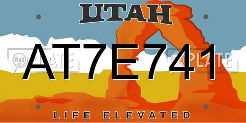 AT7E741 Utah License Plate