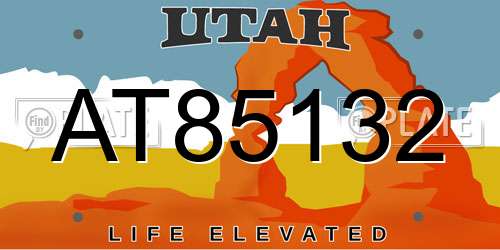 AT85132 Utah License Plate