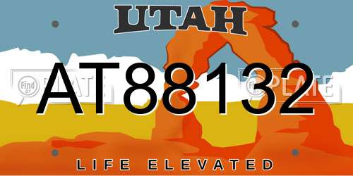 AT88132 Utah License Plate