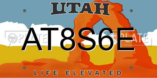 AT8S6E Utah License Plate