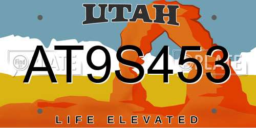 AT9S453 Utah License Plate