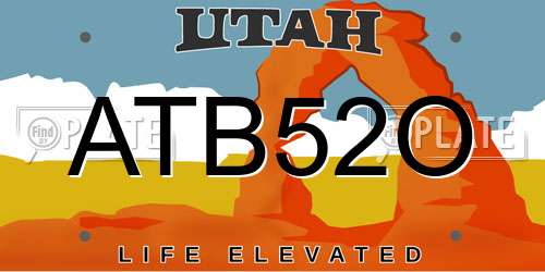ATB52O Utah License Plate