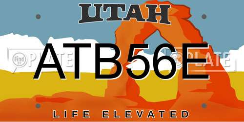 ATB56E Utah License Plate