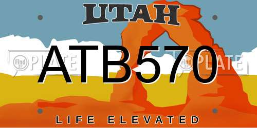 ATB570 Utah License Plate