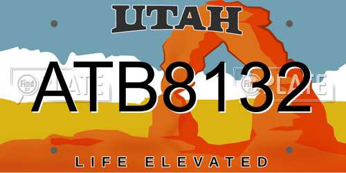ATB8132 Utah License Plate