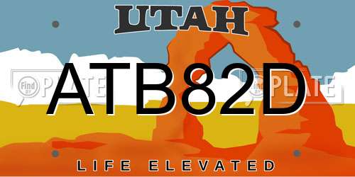 ATB82D Utah License Plate