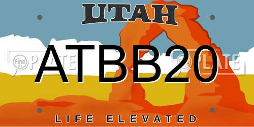 ATBB20 Utah License Plate