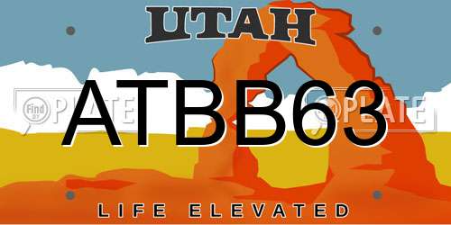 ATBB63 Utah License Plate