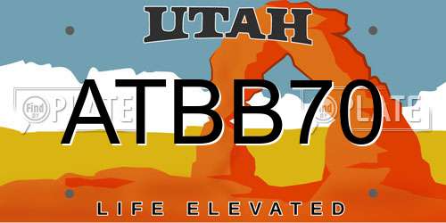 ATBB70 Utah License Plate