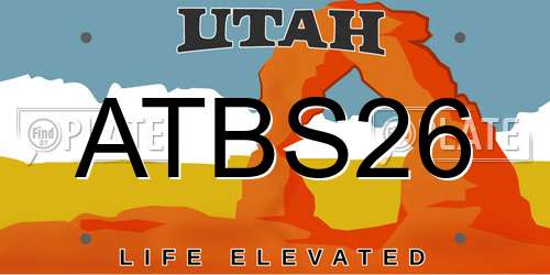 ATBS26 Utah License Plate