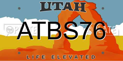 ATBS76 Utah License Plate