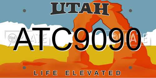 ATC9090 Utah License Plate