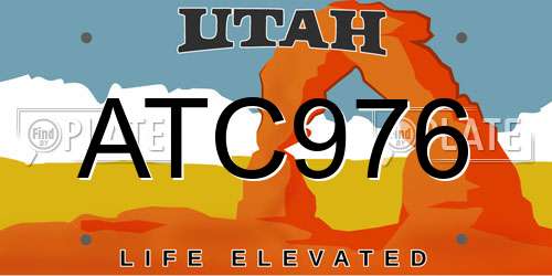 ATC976 Utah License Plate