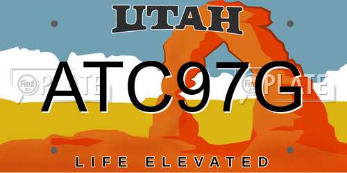 ATC97G Utah License Plate