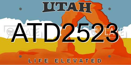 ATD2523 Utah License Plate