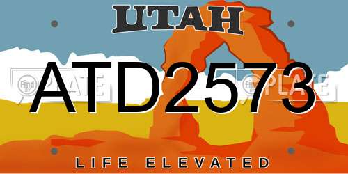 ATD2573 Utah License Plate