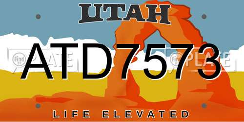 ATD7573 Utah License Plate