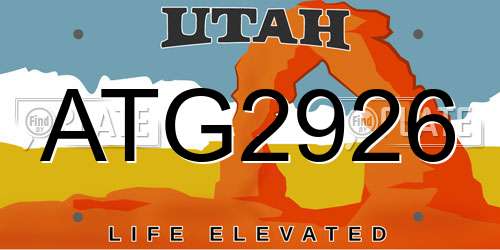 ATG2926 Utah License Plate