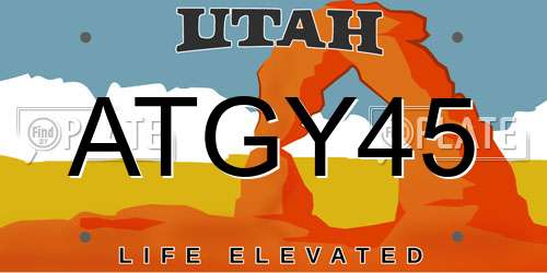 ATGY45 Utah License Plate