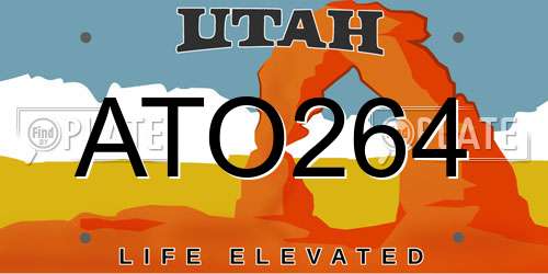 ATO264 Utah License Plate