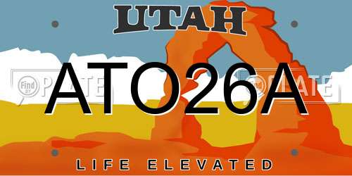 ATO26A Utah License Plate