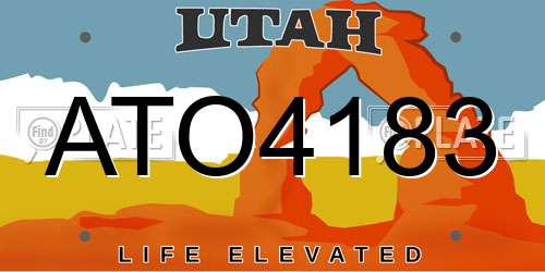 ATO4183 Utah License Plate