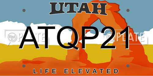 ATQP21 Utah License Plate