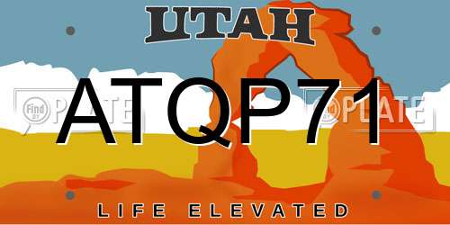 ATQP71 Utah License Plate