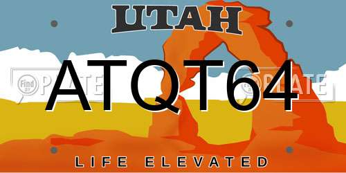 ATQT64 Utah License Plate