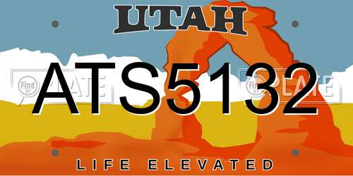 ATS5132 Utah License Plate