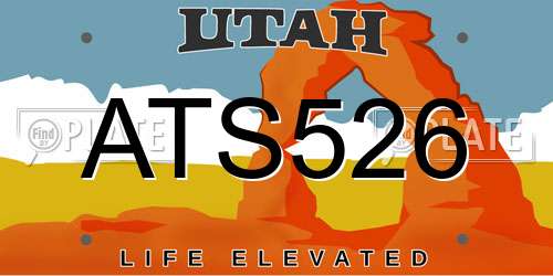 ATS526 Utah License Plate
