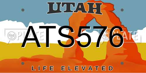 ATS576 Utah License Plate