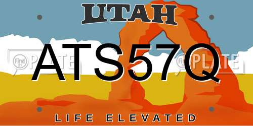 ATS57Q Utah License Plate
