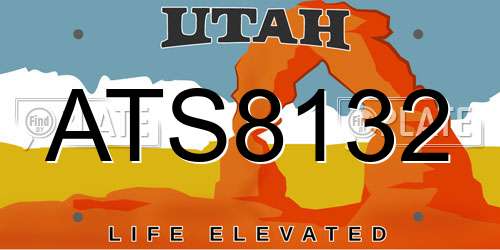 ATS8132 Utah License Plate
