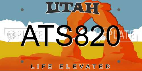ATS820 Utah License Plate