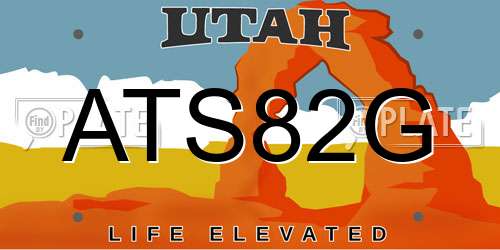 ATS82G Utah License Plate