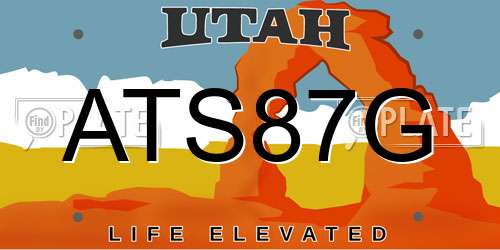 ATS87G Utah License Plate