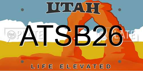 ATSB26 Utah License Plate
