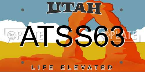 ATSS63 Utah License Plate