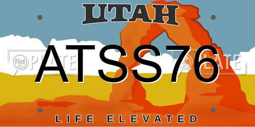 ATSS76 Utah License Plate